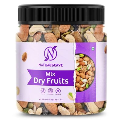 NATURESERVE Mixed Dry Fruits  Almonds, Cashews, Raisins & Walnuts | Healthy Snack Pack | Rich in Protein & Fiber | 1kg