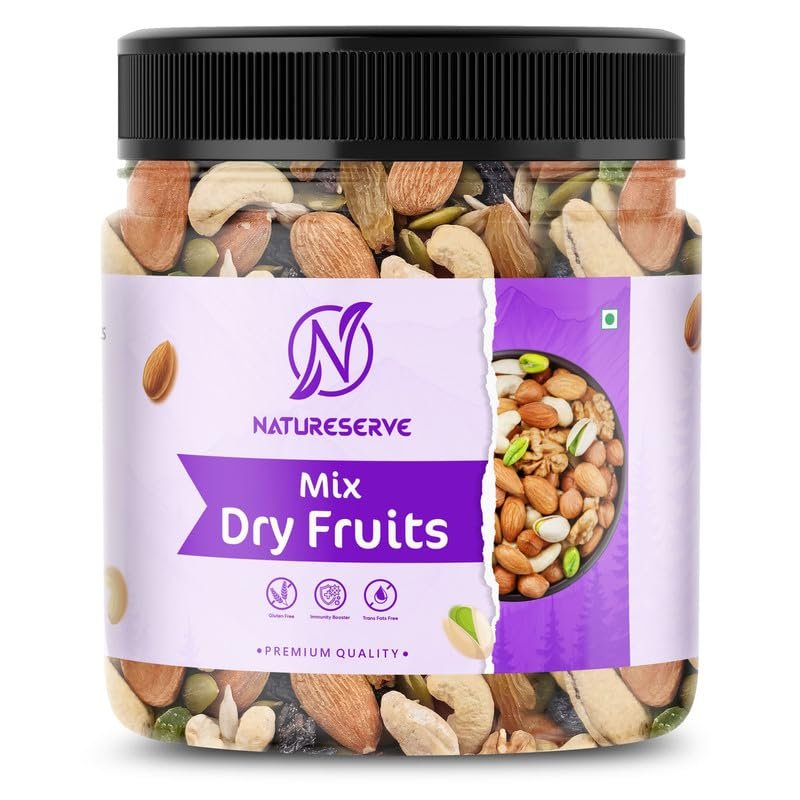 NATURESERVE Mixed Dry Fruits Almonds, Cashews, Raisins & Walnuts | Healthy Snack Pack | Rich in Protein & Fiber | 1kg