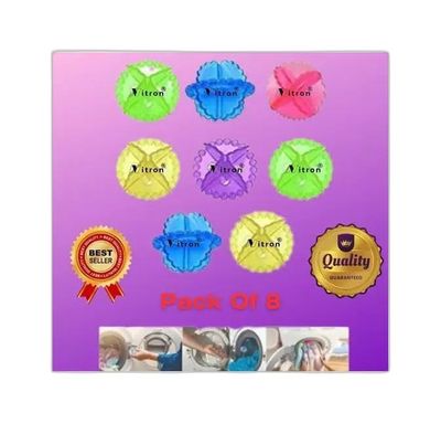 Pack of 8 Washing Machine Dryer Cleaning Soften Clothes Wash Ball/Laundry Drying Plastic Balls Reusable Dryer Balls - Random Colo|Design - for Home and Kitchen