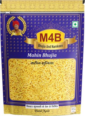 M4B Boondi Mix Bhujia 1.6Kg (400Gm x 4) Traditional Rajasthani Namkeen Blend of Crunchy Sev and Spicy Boondi, Handmade Snack Fried in Filtered Groundnut Oil for Rich Taste