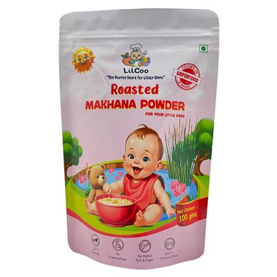 LilCoo Roasted Makhana Powder 100gm | Premium Foxnut/Lotus seeds | Low Fat & High Fiber | Gluten free superfood