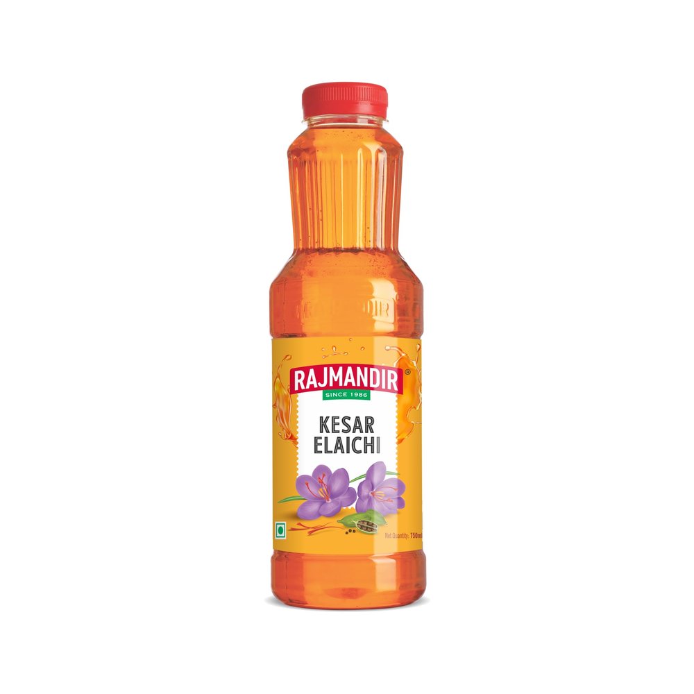 RAJMANDIR Kesar Elaichi Sharbat 750ml  Aromatic & Refreshing Summer Drink, Ready to Mix with Water, Milk & Curd, Perfect for Milkshakes, Lassi, Desserts & Parties