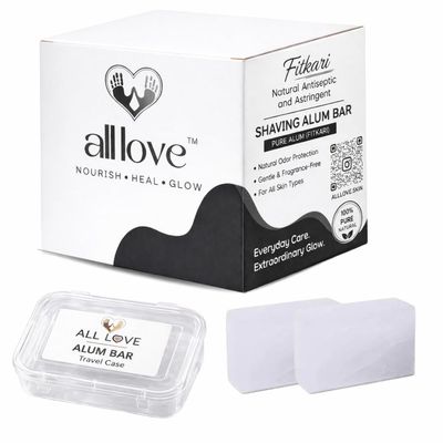 All Love Natural Stone Bar (Fitkari) 200g | Handcrafted | Long-Lasting | Chemical-Free Deodorant Block