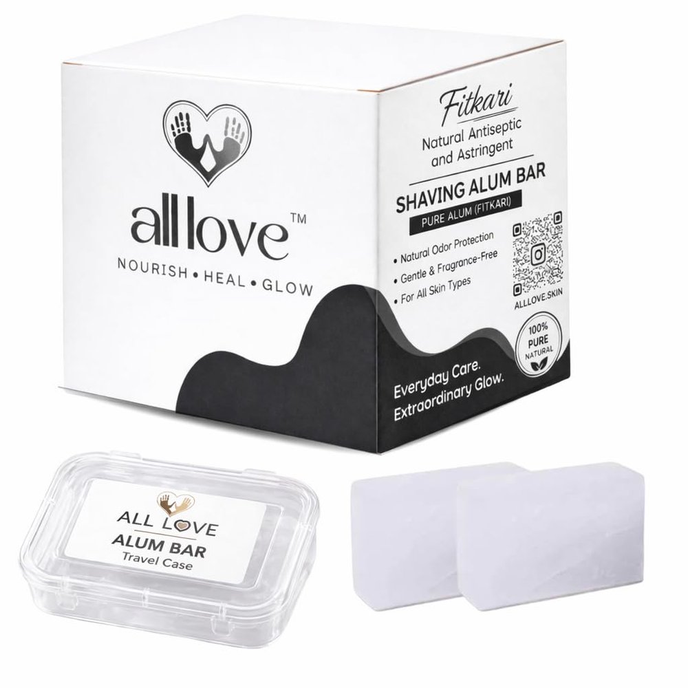 All Love Natural Stone Bar (Fitkari) 200g | Handcrafted | Long-Lasting | Chemical-Free Deodorant Block