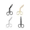 ATORSE Eyebrow Tweezers Scissors Handle Comfortable Grip Flat Tip Tweezers Trimming Black view 3