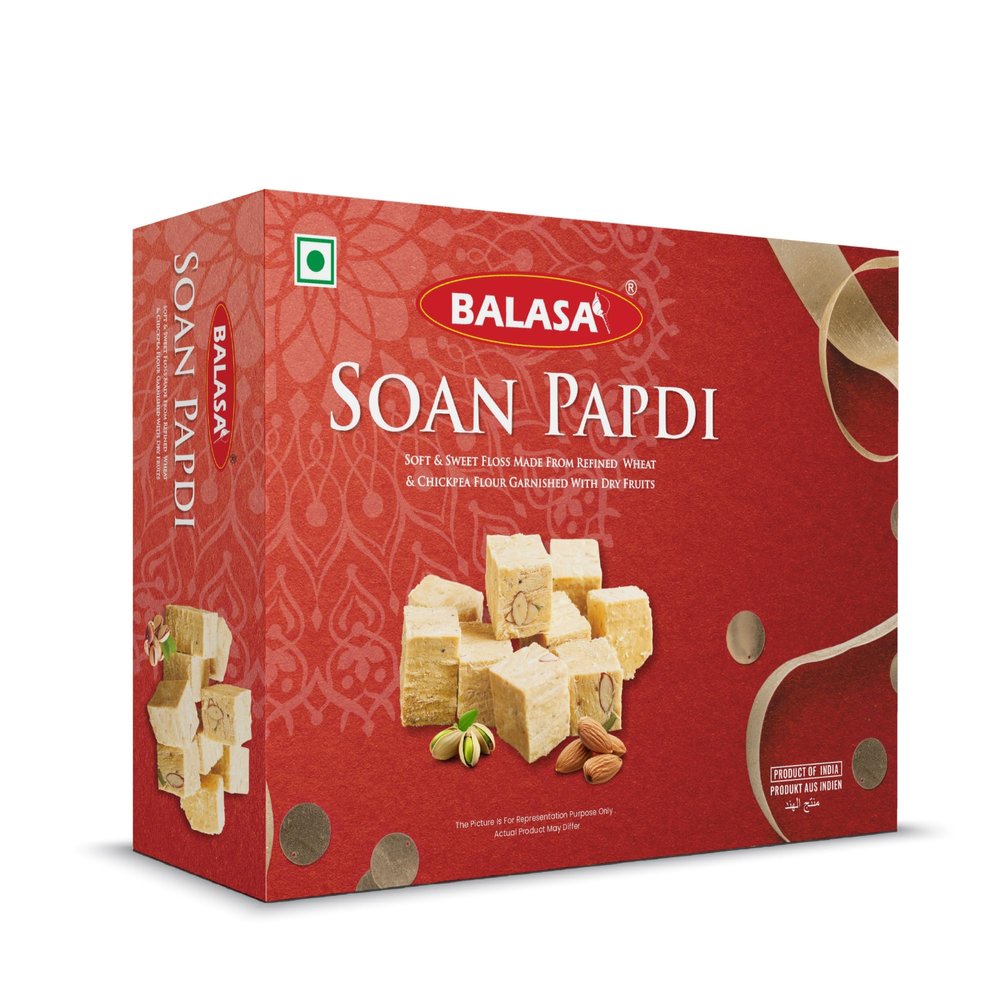 Balasa Soan Papdi | Soan Papdi | Patisa | Sweets For Rakhi | Traditional Indian Sweet | Finest Ingredients | Crunchy Almonds & Pistachios | Sweets Gift Pack | Indian Mithai | Pack of (200g)
