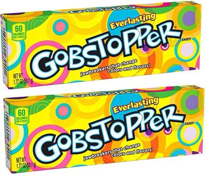 Wonka Everlasting Gobstopper Candy  Jawbreakers That Change Colour & Flavour 50gm Each Pack of 2 (Imported)