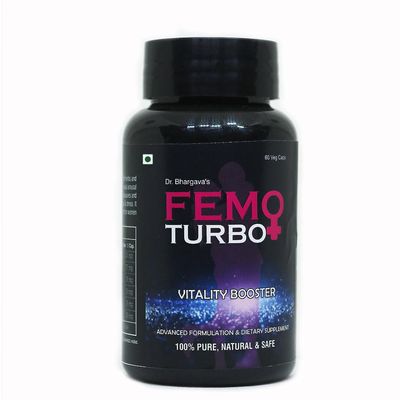 Bhargav Ayurveda I Femo Turbo I Energy Booster | Fatigue Booster Supplement | Irregular Periods Treatment | Ayurvedic I Infertile Women| Supplement of Thyroid Weakness | Reproductive Organs | 60 Capsules (1)