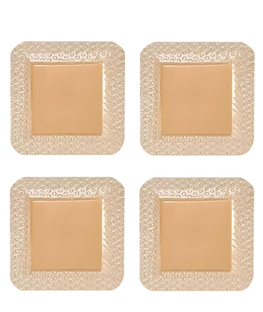4 Pack Silicone Foam Dressing Pads, Surgical Pads for Dressing and Wound Care, Waterproof Bandage for Wounds and Bed Sore Dressing, Adhesive Bandage for Post-Surgery Protection