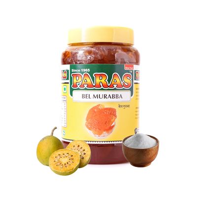 Paras Banarasi Bel Murabba 500g | Wood Apple Preserve in Sugar Syrup | Traditional Ayurvedic Sweet | Supports Digestion & Prevents Heatstroke | Homemade Style Indian Murabba