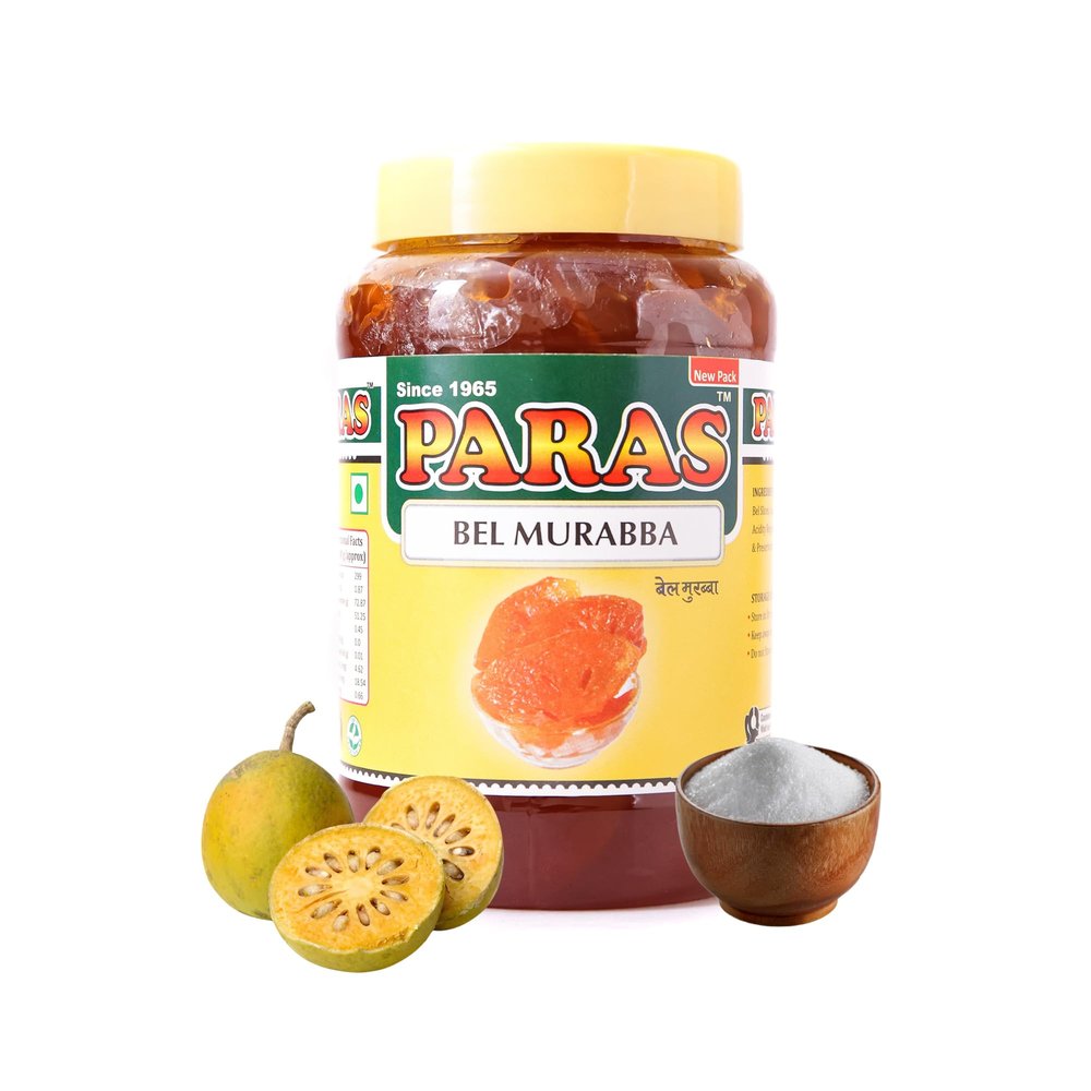 Paras Banarasi Bel Murabba 500g | Wood Apple Preserve in Sugar Syrup | Traditional Ayurvedic Sweet | Supports Digestion & Prevents Heatstroke | Homemade Style Indian Murabba