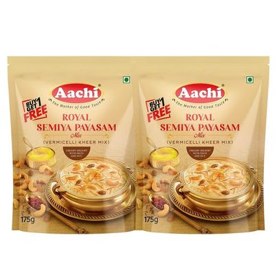 Aachi Royal Semiya Payasam Mix, Vermicelli Kheer Mix with Nuts, Buy 1 Get 1 Free, 175g