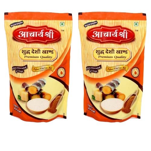 Gurudev Aacharya Shree Khandsari | Natural Unrefined Raw Cane Sugar (Desi Khand)  Unprocessed Sweetener for Cooking, Baking & Desserts, 2 kg