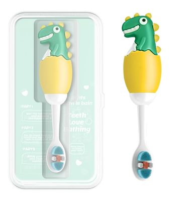 ARCADE TOYS Dinosaur Kids Toothbrush with Soft 360 Bristles Baby Toothbrush for Toddlers & Children Gentle Oral Care, Ergonomic Grip, Cute Design (With Case) Color May Vary