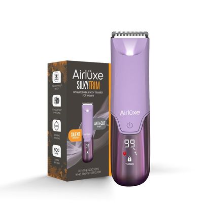 Airluxe Electric Trimmer for Women | Bikini Hair Removal Machine | Waterproof Body & Private Shaver | Skin Safe Ceramic Blade Razor for Face & Underarm Hair Remover