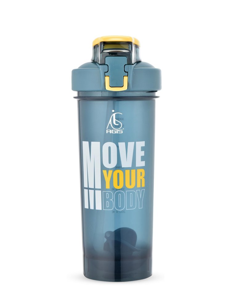 AGIS Protein Shaker Sip and Drink Bottle 800ml for gym supplements leakproof, BPA-free