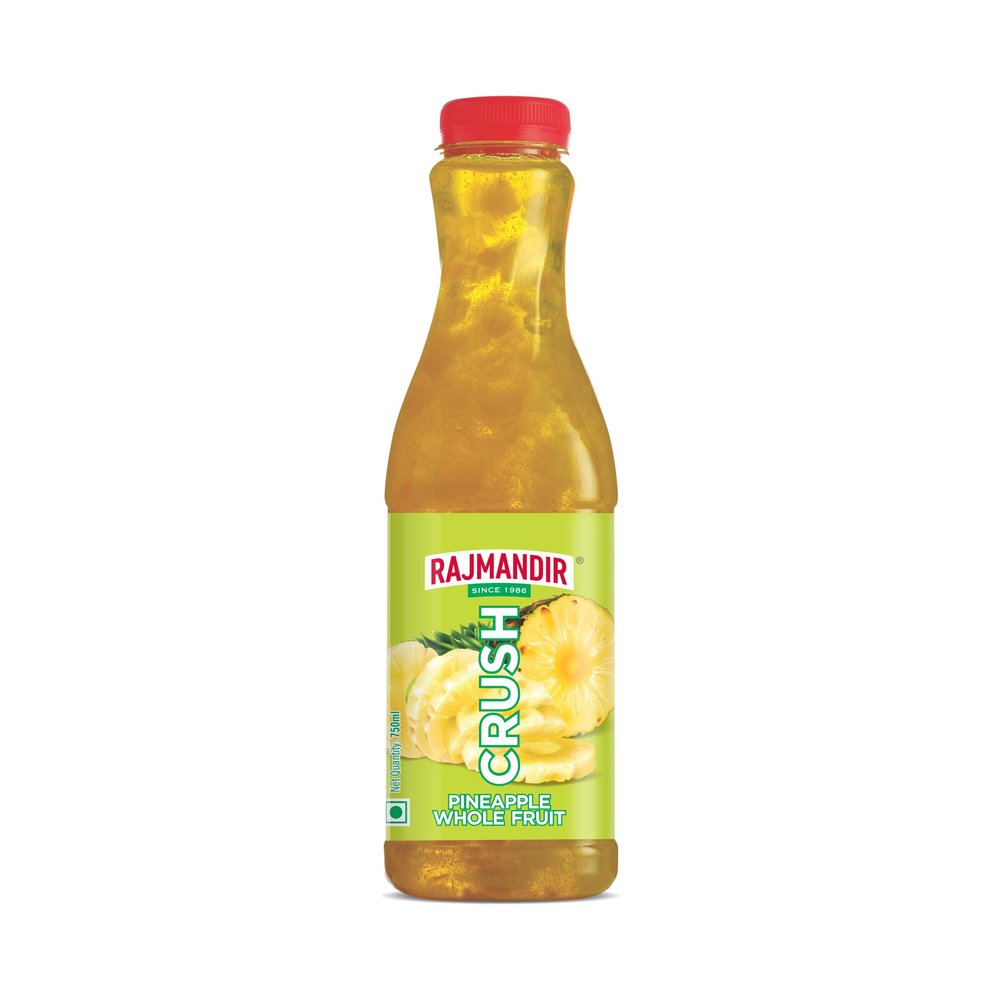 RAJMANDIR Pineapple Whole Fruit Crush 750ml, Tropical Pineapple Syrup for Mocktails, Milkshakes, Desserts & Beverages, Real Fruit Pulp, Refreshing Summer Drink & Party Essential