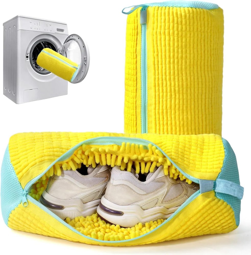 Shoe Washing Machine Bag Laundry Shoe Bag for Washer & Dryer, Reusable with Durable Zipper for Sneakers & Delicates 360 Deep Cleaning Washable Laundry Organizer Bag (Pack of 1)