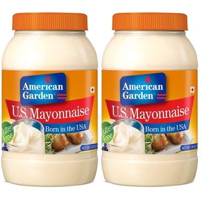 American Garden U.S. Mayonnaise With Authentic American Recipe Perfectly Rich and Creamy Taste Pack of 2 x 887ml (Imported)