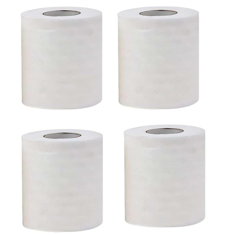 HENEX Premium White Toilet Paper Rolls  Set of 4 | Ultra-Soft, 2-Ply, Highly Absorbent Tissue | Septic-Safe, Eco-Friendly | Ideal for Home, Office & Multi-Purpose Use