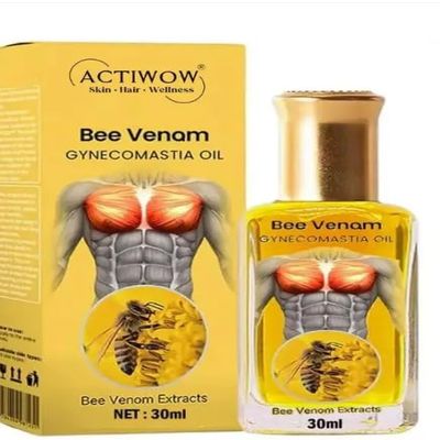 ActowowRx Male Chest Fat Oil Bee Venom Extract for Gynecomastia Relief & Firming 30ml