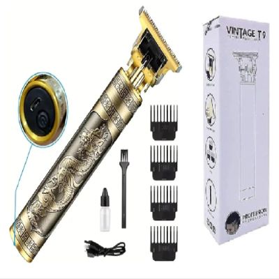 All PEOPLE New Model Professional Hair Trimmer for Men Golden Metal Body, Cordless, 4 Guide Combs, USB Rechargeable,Mens T9 Golden Trimmer Zero Gap Professional Beard & Hair Clipper with Guide Combs & Brush Plastic Gold