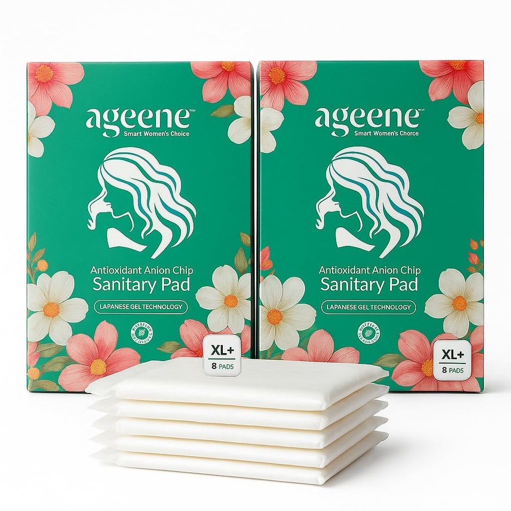 Ageene Antioxidant Anion Chip Sanitary Pads Japanese Gel Technology | Ultra-Absorbent, Rash-Free Comfort | (XXL, 16, count)