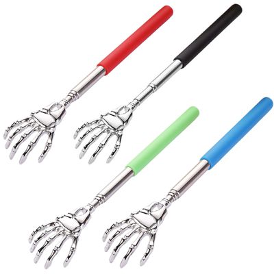 4-Pack Extendable Back Scratcher Stick | Stainless Steel Telescopic Itching Tool | Adjustable 22-59cm | Non-Slip Grip & 40g Ultra-Light