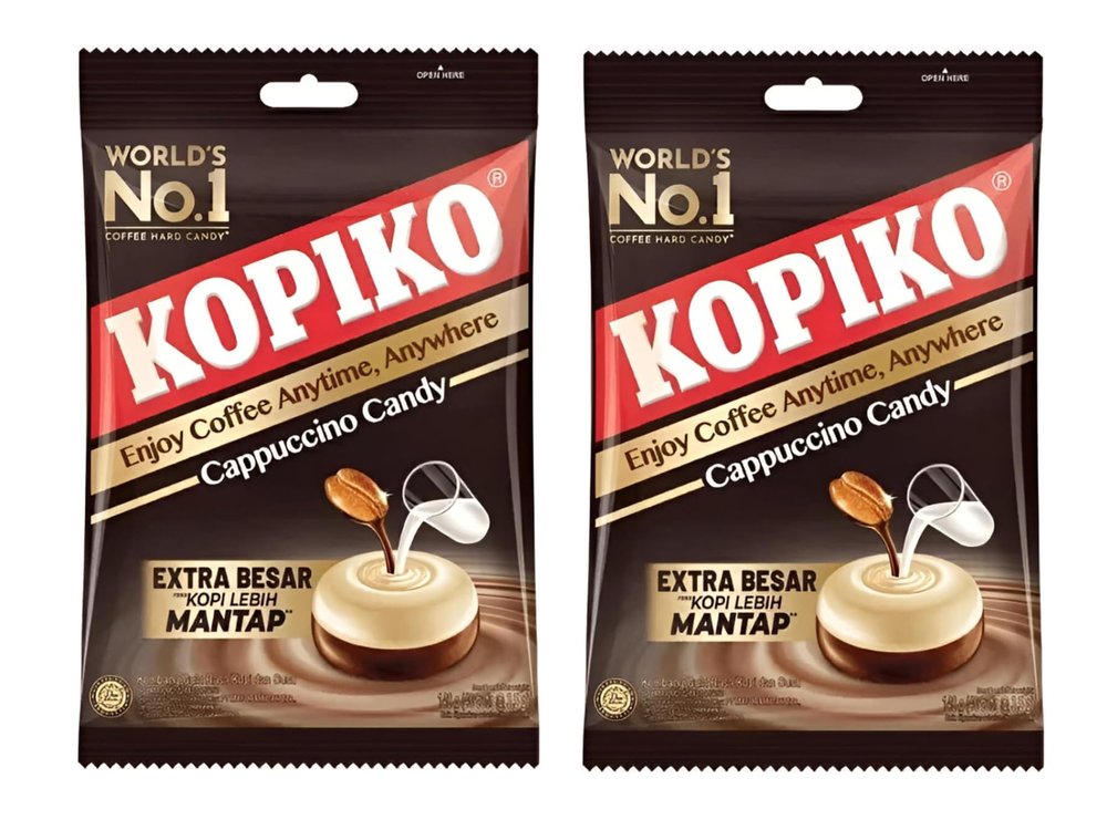 Kopiko Cappuccino Coffee Candy  Hard Candy with Creamy Milk Blend, 175gm Each Pack of 2 (Imported)
