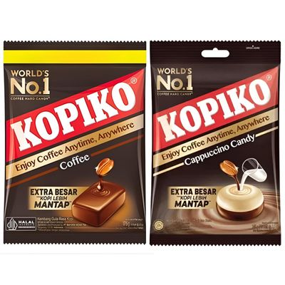 Kopiko Coffee Candy Combo Pack  Pure Coffees & Cappuccino Blend, Made With Real Coffee Extract 175gm Each (Imported)