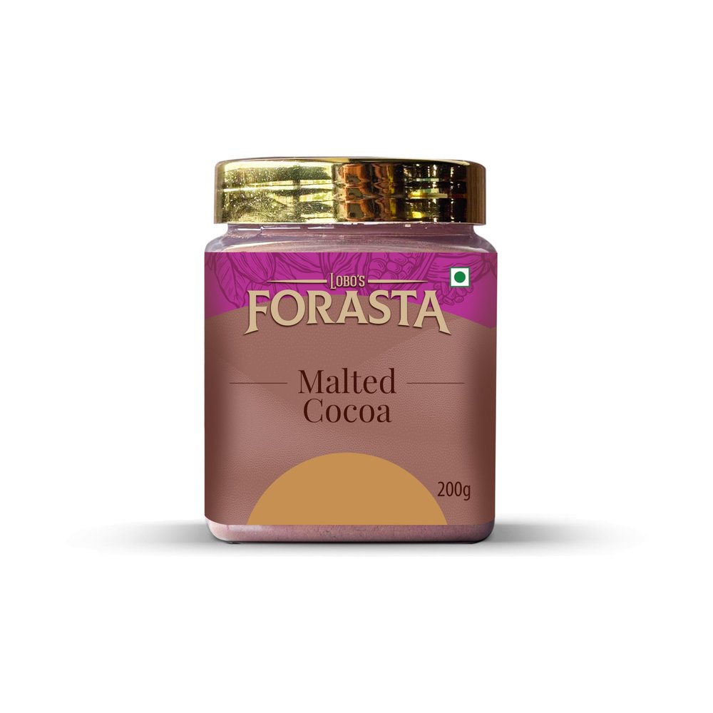 Lobo's Forasta Malted Cocoa | 200g | Instant Hot Chocolate Drink Mix | Caf Style Malt Flavoured Cocoa Powder