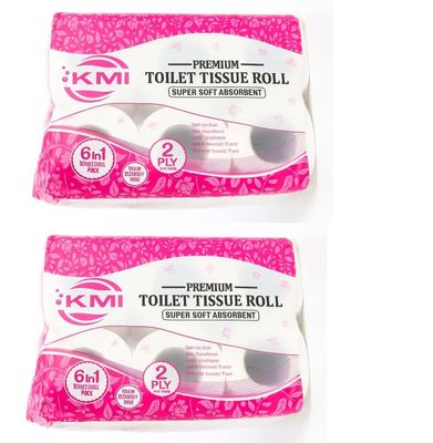 2 Ply Premium Toilet Paper Roll  Pack of 12 | Soft & Absorbent Tissue | Skin-Friendly & Unscented | Septic Safe Bathroom Tissue for Home, Office & Commercial Use