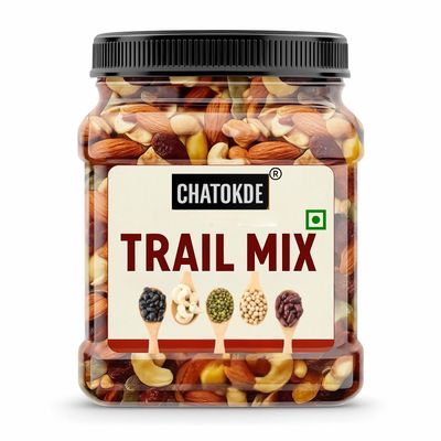 CHATOKDE Rozana Premium Mixed Dry Fruits 500GM (JAR PACK)| Healthy Trail Mix and Seed Panchmeva | Walnut, Almond, Cashews, Mix Fruits, Dates, Black & Green Raisins, Sunflower, Pumpkin Seeds