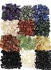 100% Original crystal chips set of 12, 20 gms each of Red Jasper, Green Aventurine, Amethyst, Pyrite, Carnelian, Clear Quartz, Black Tourmaline, Obsidian, Citrine, Rose Quartz, Lapis Lazuli, Green Jade for magical spells and oil, home decor and Vastu view 1