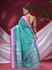 dB DESH BIDESH Women`s Traditional Pure Handloom Cotton Saree Mine Kolka Flower Floral Woven Designer Without Blouse Piece (Firoza) view 2