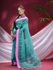 dB DESH BIDESH Women`s Traditional Pure Handloom Cotton Saree Mine Kolka Flower Floral Woven Designer Without Blouse Piece (Firoza) view 3