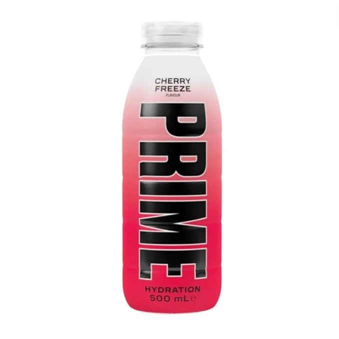 Prime Hydrating Sports Drink Cherry Freeze Flavour 500ml Electrolytes, Zero Sugar, Low Calorie, Coconut Water, BCAAs, Vitamins, Antioxidants, Caffeine-Free
