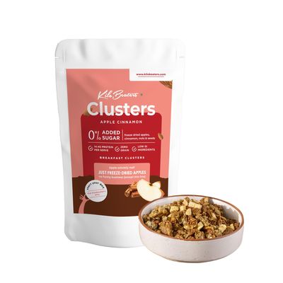 Kilobeaters Clusters 1kg (Apple Cinnamon, Pack of 1) | High-Protein Breakfast Mix | No Added Sugar, Grain-Free Cereal | Healthy Snack with Freeze-Dried Apples & Nuts | Healthy Snacks for Adults