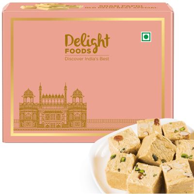 Delight Foods Premium Soan Papdi 200g | Traditional Indian Sweets | Mithai | Gift Pack for Festival
