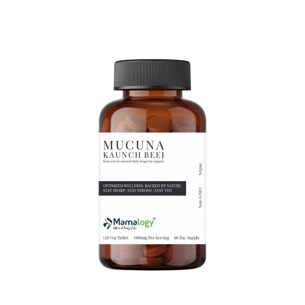Mamalogy Mucuna Kaunch Beej 120 Tablets 500mg | Ayurvedic Reproductive Health Support | For Men & Women | Supports Brain Health, Mood & Energy | Boosts Vitality & Stamina | Plant-Based & Gluten-Free