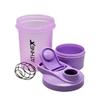Athnex 400ml Protein Shaker Bottle with Compartment | BPA-Free Plastic | Leakproof with Blender Ball | Gym Water Bottle with Supplement Storage (purple) view 1