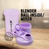 Athnex 400ml Protein Shaker Bottle with Compartment | BPA-Free Plastic | Leakproof with Blender Ball | Gym Water Bottle with Supplement Storage (purple) view 2
