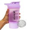 Athnex 400ml Protein Shaker Bottle with Compartment | BPA-Free Plastic | Leakproof with Blender Ball | Gym Water Bottle with Supplement Storage (purple) view 4