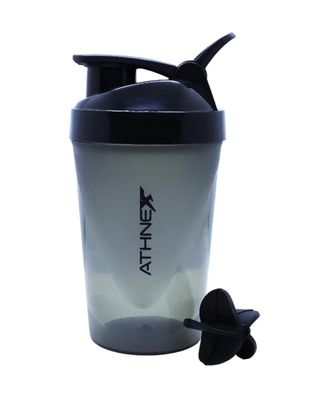 Athnex 500ml Protein Shaker Bottle | BPA-Free, Leakproof with Mixer Ball & Adjustable Carry Loop | Compact & Durable Gym Sipper for Fitness & Travel (Black)