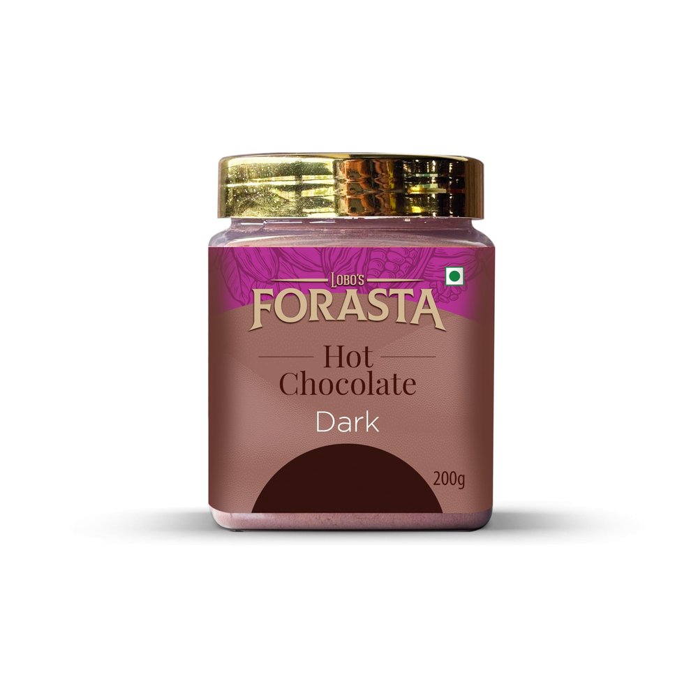 Lobo's Forasta Dark Hot Chocolate | 200g | Dark Cocoa Thick Beverage | Cafe Styled | 50% Cocoa