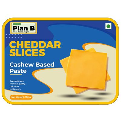 Plan B Plant-Based Cheddar Cheese Slices 150g | Vegan, Dairy-Free, Lactose-Free, Gluten-Free | Ideal for Sandwiches, Burgers & Grilled Cheese | Rich & Creamy Vegan Cheese Alternative