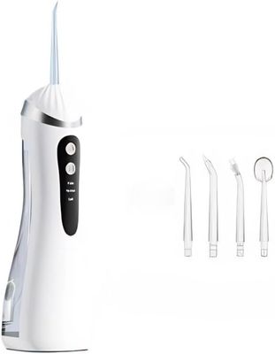 NEEPRA Cordless Oral Irrigator dental flosser with 3 Modes 4 Jets IPX7 Waterproof Rechargeable Irrigation Cleaner with 200ml Detachable Water Tank for Teeth Cleaning (Multi color)