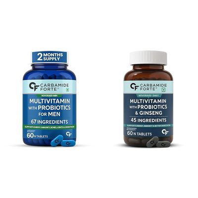 Carbamide Forte Multivitamin Tablet For Men For Immunity And Strength & Multivitamin Tablet With Ginseng For Energy & Better Digestion | 60 + 60 Tablets