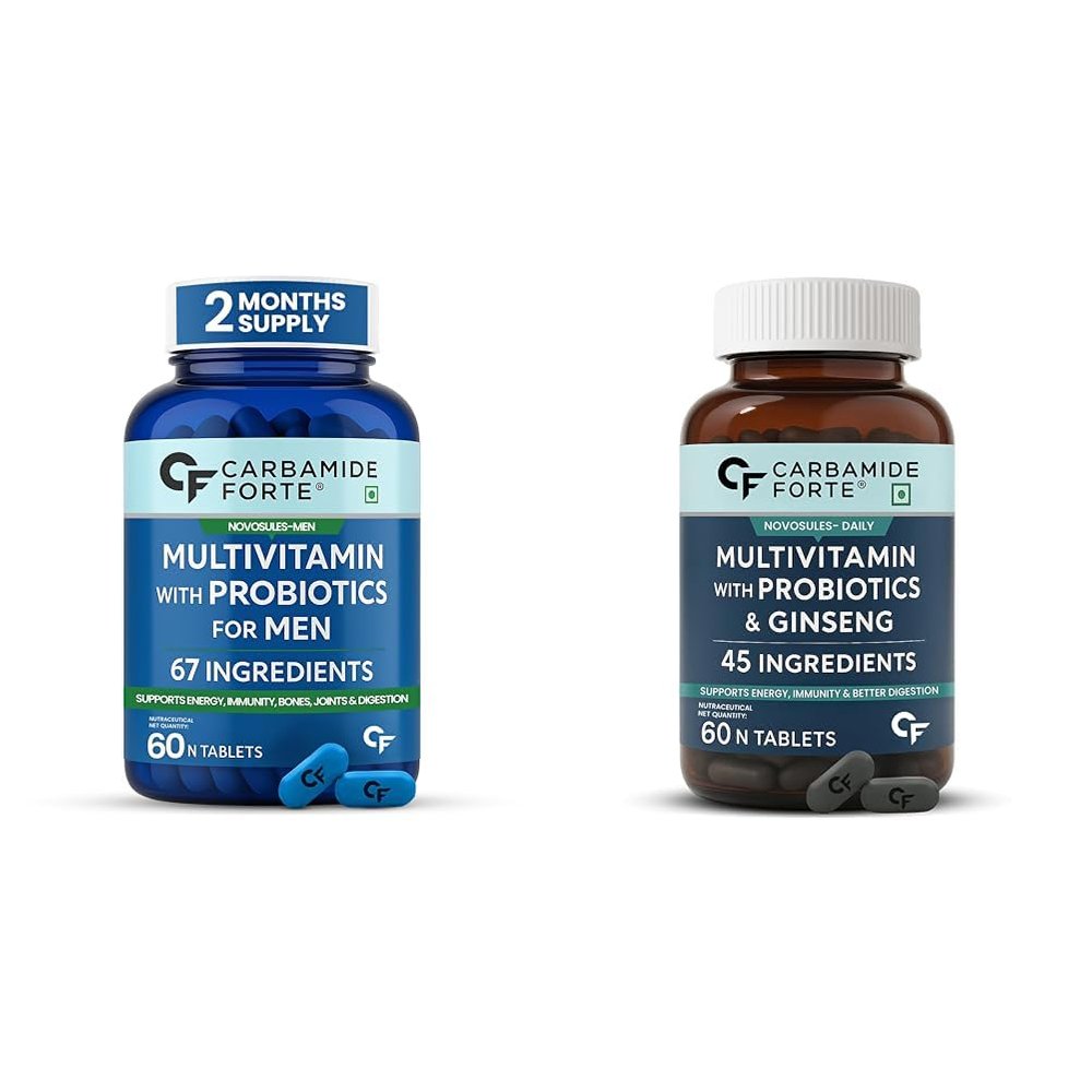 Carbamide Forte Multivitamin Tablet For Men For Immunity And Strength & Multivitamin Tablet With Ginseng For Energy & Better Digestion | 60 + 60 Tablets