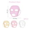 3 PCS Silicone Face Mask, Reusable Sheet Mask Cover for Skincare, Premium Silicone Face Mask Holder Prevents Essence Evaporation, Pink Transparent Gold Set for Women view 2